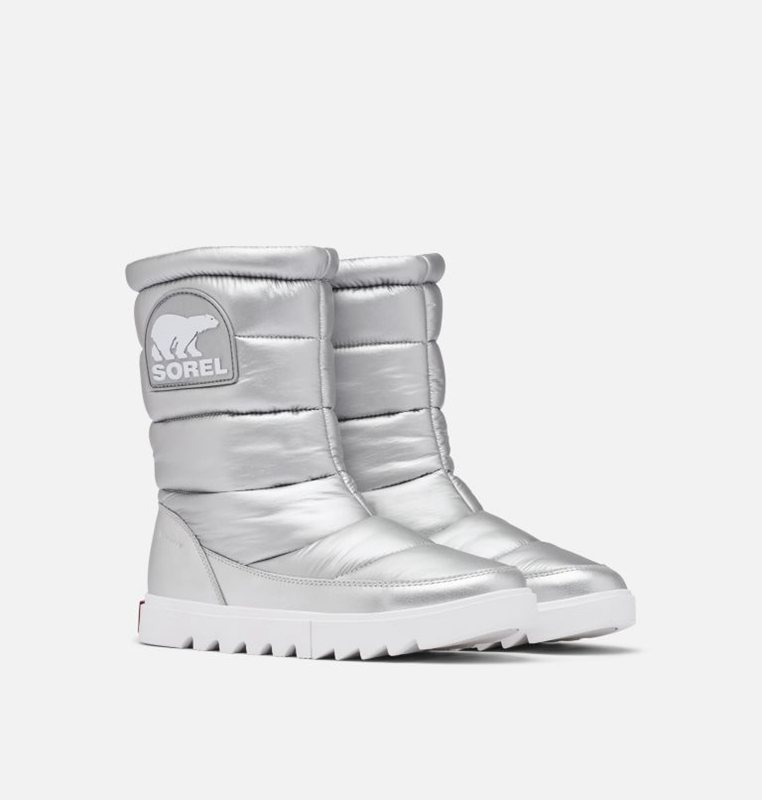 Womens Snow Boots Silver - Sorel Joan Of Arctic™ NEXT LITE Mid Puffy Low - 107-ZFWNQI
